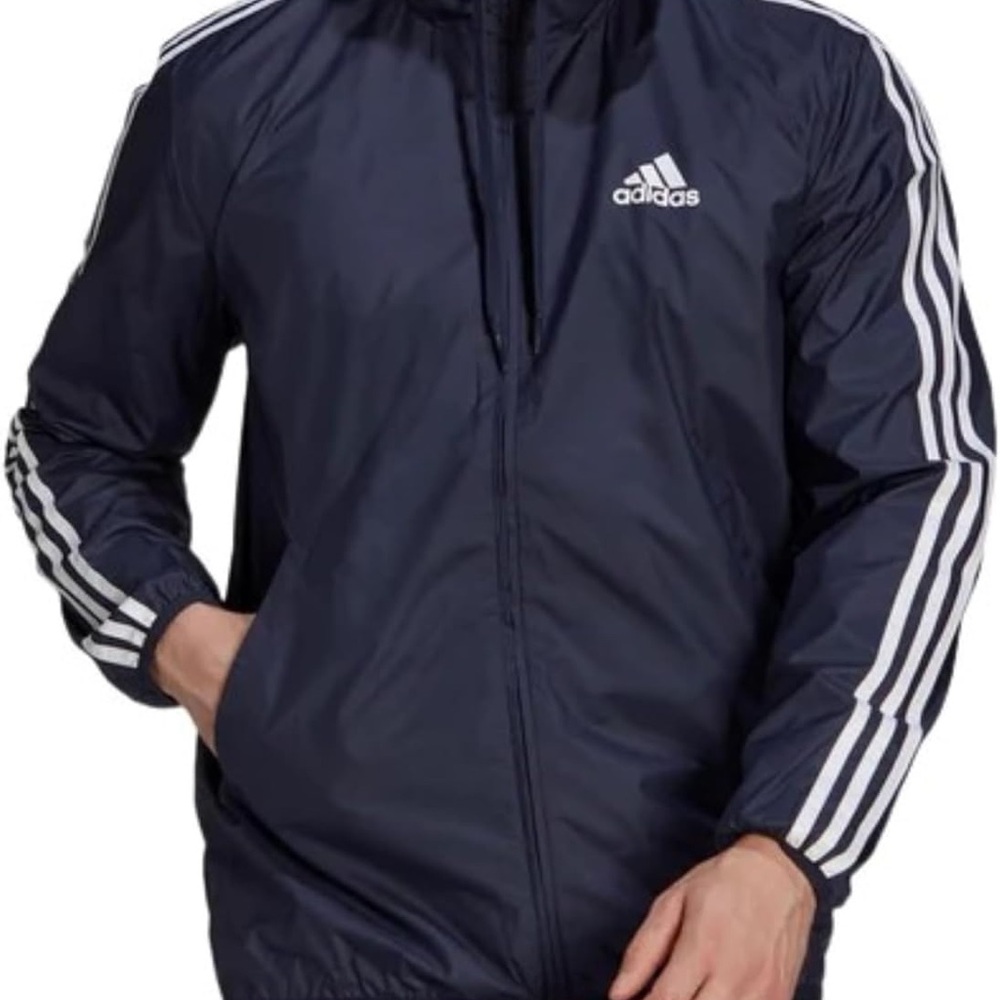 Men's adidas ESS Wind Jacket With Hood Black-white